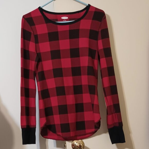 EUC ~ Old Navy Women’s Cozy Buffalo Plaid Thermal Waffle Top (Size:  Large) - Picture 1 of 7
